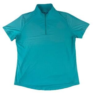 IBKUL Short Sleeve 1/4 Zip Women's Large Golf Performance UPF 50+